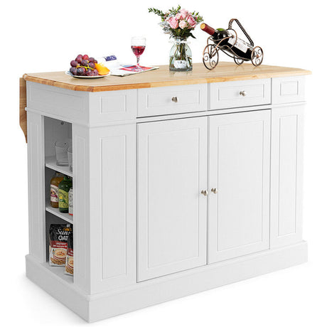 Juego de muebles de cocina de 3 piezas: isla de cocina + 2 taburetes de bar + carro de almacenamiento estrecho