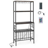 Wine Organizer with Power Outlet and Bottle Holders