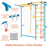 7-in-1 Swedish Ladder with Folding Gymnastics Mat for Solid Wall for Kids