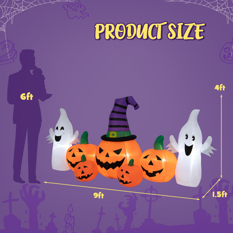 Zombie Trepador Rompesuelos de Halloween + Calabazas Hinchables