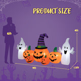 Zombie Trepador Rompesuelos de Halloween + Calabazas Hinchables