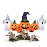 Zombie Trepador Rompesuelos de Halloween + Calabazas Hinchables