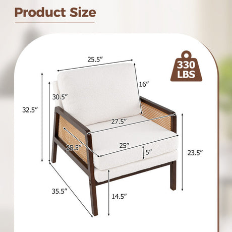 Juego de muebles de ratán de 3 piezas para sala de estar con mesa de centro de vidrio templado y sillón decorativo