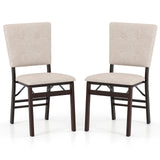 Juego de 2 sillas de comedor plegables sin brazos para cocina con asiento acolchado y respaldo reclinable