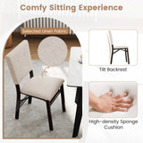 Juego de 2 sillas de comedor plegables sin brazos para cocina con asiento acolchado y respaldo reclinable