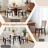 Juego de 2 sillas de comedor plegables sin brazos para cocina con asiento acolchado y respaldo reclinable