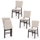 Juego de 4 sillas de comedor plegables sin brazos para cocina con asiento acolchado y respaldo reclinable