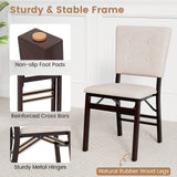 Juego de 4 sillas de comedor plegables sin brazos para cocina con asiento acolchado y respaldo reclinable