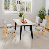 Juego de 4 sillas de comedor plegables sin brazos para cocina con asiento acolchado y respaldo reclinable