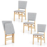 Juego de 4 sillas de comedor plegables sin brazos para cocina con asiento acolchado y respaldo reclinable