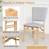 Juego de 4 sillas de comedor plegables sin brazos para cocina con asiento acolchado y respaldo reclinable