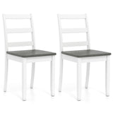 Set of 2 Wood Dining Chairs with Solid Rubber Wood Legs