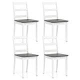 Juego de 4 sillas de comedor de madera con patas macizas de madera de caucho