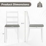 Juego de 4 sillas de comedor de madera con patas macizas de madera de caucho