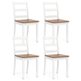 Juego de 4 sillas de comedor de madera con patas macizas de madera de caucho