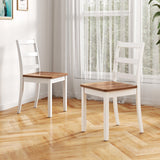Juego de 4 sillas de comedor de madera con patas macizas de madera de caucho