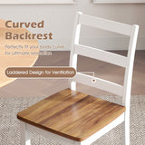 Juego de 4 sillas de comedor de madera con patas macizas de madera de caucho