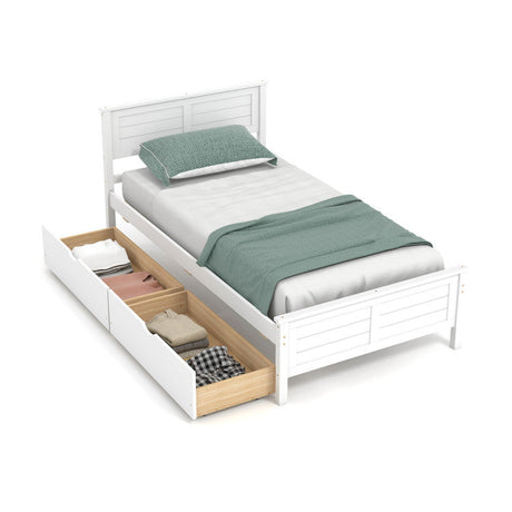 Juego de muebles de dormitorio de 4 piezas con estructura de cama doble, banco de entrada, tocador y joyero
