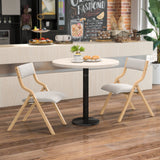 Juego de 4 sillas de comedor plegables, sillas de comedor tapizadas de madera con estructura de madera maciza