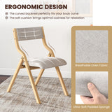 Juego de 4 sillas de comedor plegables, sillas de comedor tapizadas de madera con estructura de madera maciza