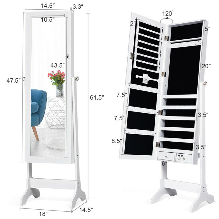 Juego de dormitorio con tocador y joyero con espejo y cerradura