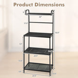 Kitchen Organization with 4-Tier Kitchen Microwave Storage Rack and Trash Can