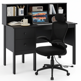 Black 48 inch Computer Desk and Ergonomic Mesh Office Chair Bundle for Home Office
