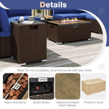 Outdoor PE Rattan Conversation Set with 32‚Äù Propane Fire Pit Table and Tank Holder