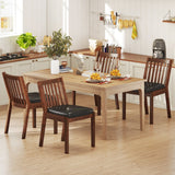 PU Leather Upholstered Dining Chair with Padded Seat Set of 4-Espresso