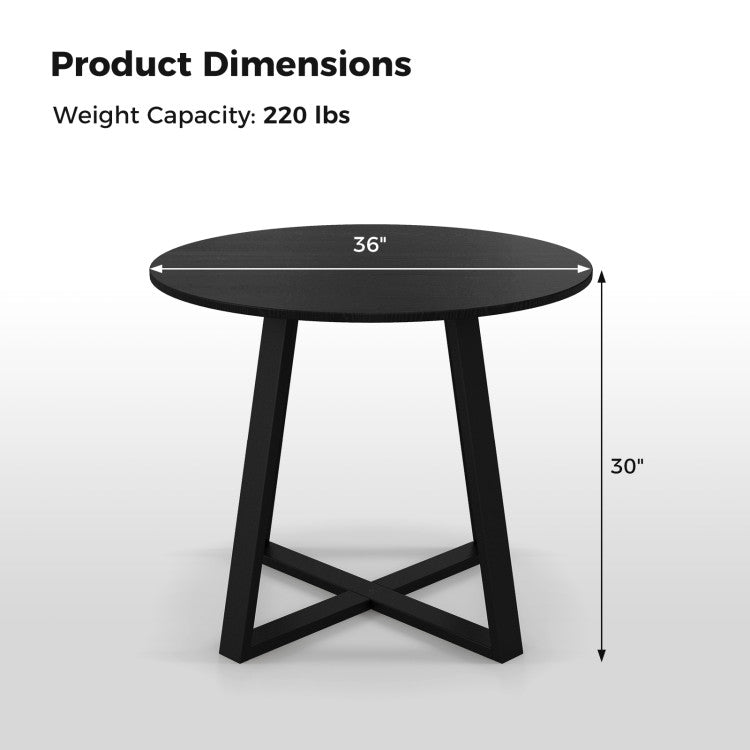 Juego de comedor de 3 piezas de mediados de siglo con mesa redonda de pedestal de 36" y 2 sillas giratorias tapizadas de sherpa