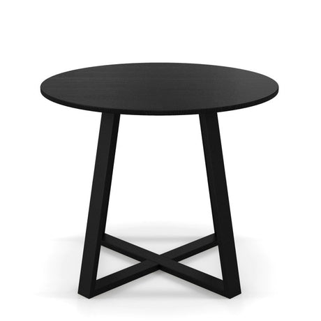 Juego de comedor de 3 piezas de mediados de siglo con mesa redonda de pedestal de 36" y 2 sillas giratorias tapizadas de sherpa