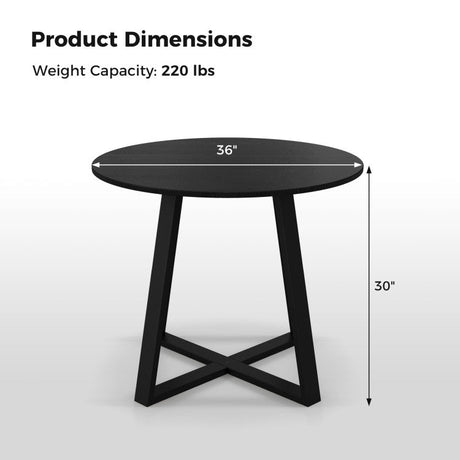 Juego de comedor de 3 piezas de mediados de siglo con mesa redonda de pedestal de 36" y 2 sillas de comedor de ratán estilo rústico