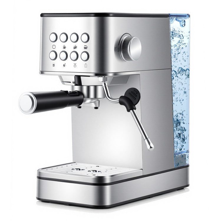 Dúo prémium de hielo y café: máquina de hielo tipo nugget aclamada por CNN y máquina de café espresso de acero inoxidable de 20 bares
