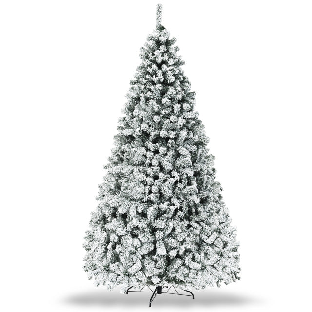 Suite de Decoración Navideña Definitiva: Árbol de Navidad con Nieve Artificial Pre-Iluminado y Chimenea Eléctrica Empotrada de 50"