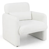 Living Room Set: 70 Inch Media Entertainment Center and Modern Upholstered Chenille Accent Chair