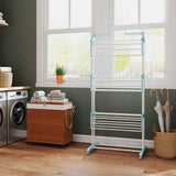 4-tier Clothes Drying Rack + Laundry Hamper with Wheels