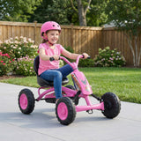 Go Kart para niños de 4 ruedas con manillar de dirección y asiento ajustable
