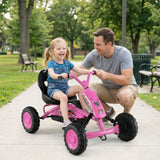 Go Kart para niños de 4 ruedas con manillar de dirección y asiento ajustable