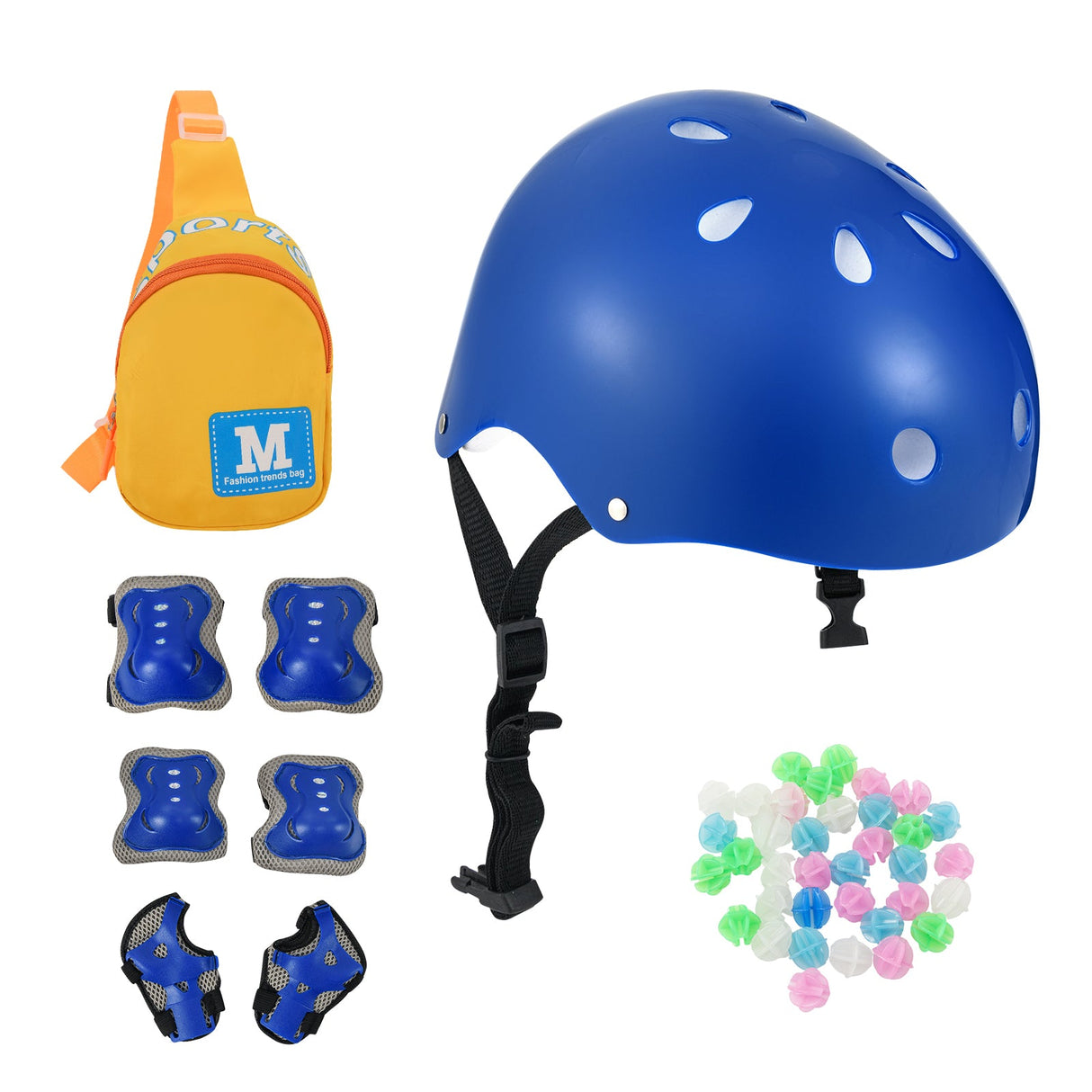 Bicicleta infantil de 16 pulgadas azul marino con set de protección de casco