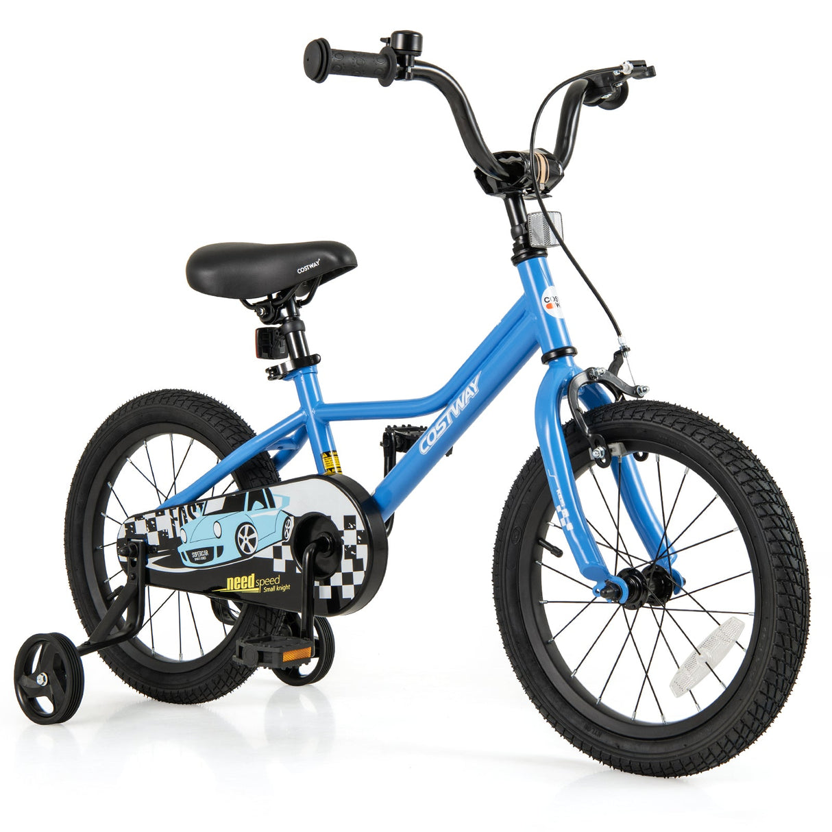 Bicicleta infantil de 16 pulgadas azul marino con set de protección de casco