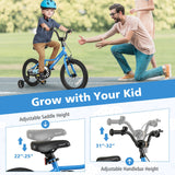 Bicicleta infantil de 16 pulgadas azul marino con set de protección de casco