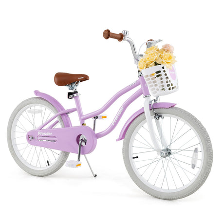Bicicleta para niños de 20 pulgadas con casco y set de protección púrpura