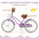 20 Inch Kids Bike with Helmet Protective Set Purple