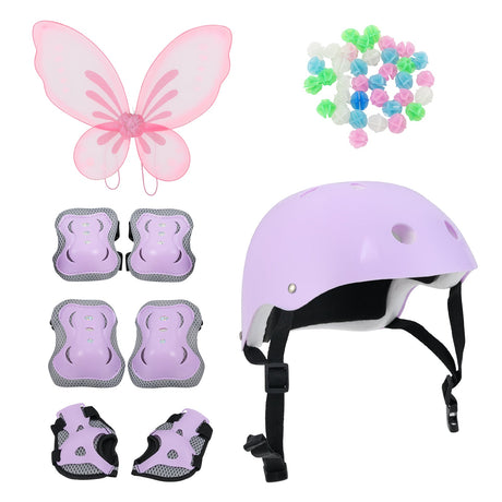 Bicicleta para niños de 20 pulgadas con casco y set de protección púrpura