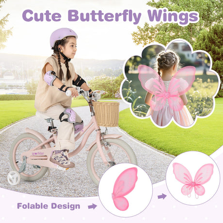 Bicicleta para niños de 20 pulgadas con casco y set de protección púrpura
