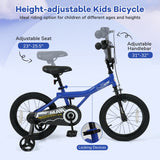 16 Inch Kids Bike with Helmet Protective Set Dark Blue