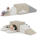 Juego de 7 bloques de espuma suave para escalar para niños pequeños de cuero PU para mayores de 1 año