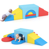 Juego de 7 bloques de espuma suave para escalar para niños pequeños de cuero PU para mayores de 1 año