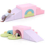 Juego de 7 bloques de espuma suave para escalar para niños pequeños de cuero PU para mayores de 1 año