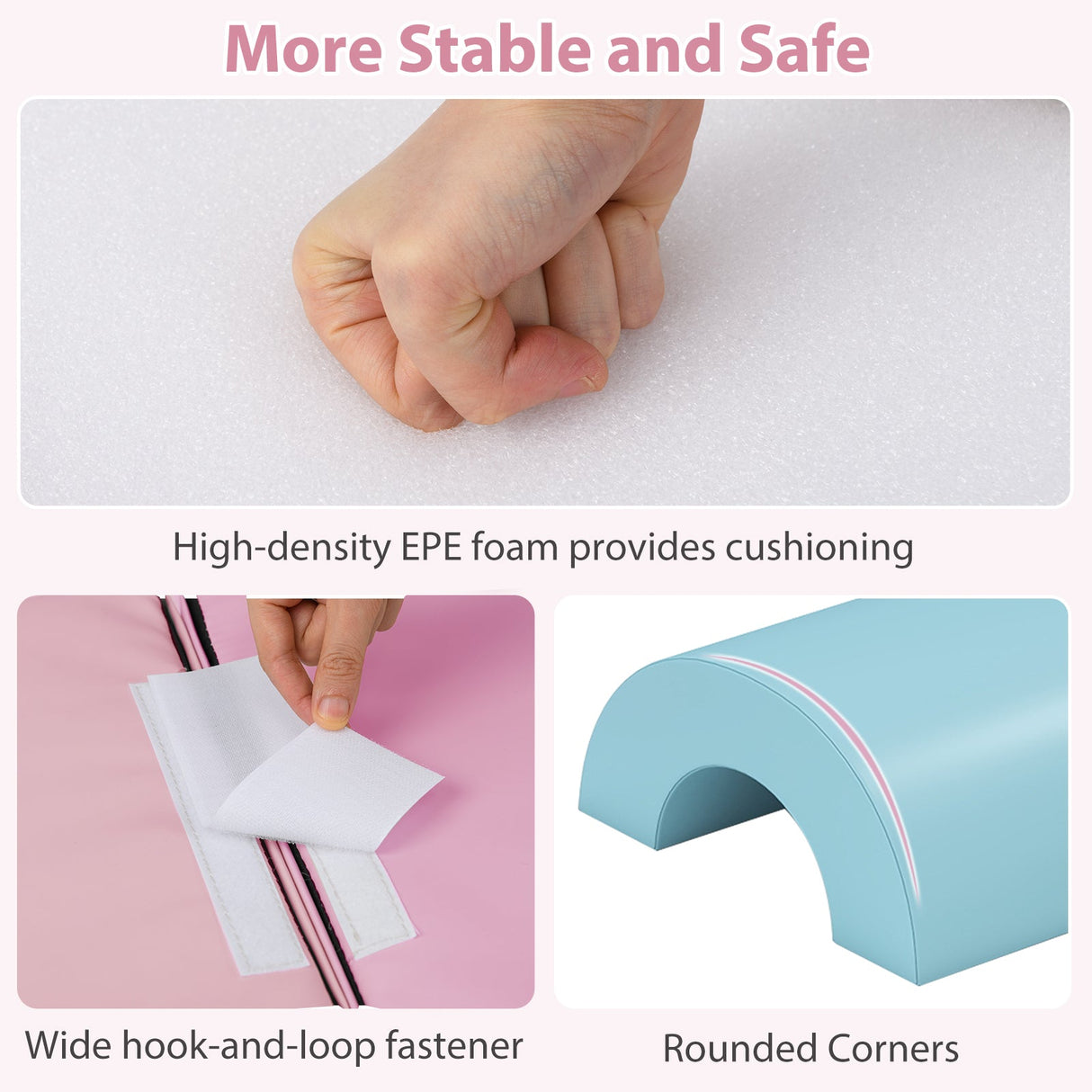 Juego de 7 bloques de espuma suave para escalar para niños pequeños de cuero PU para mayores de 1 año